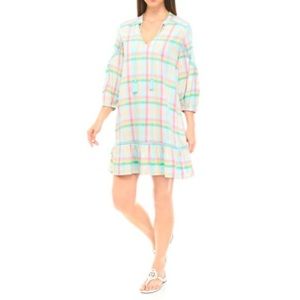 Crown and Ivy Women’s plaid pastel dress size Large Belk